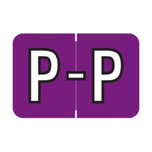 Barkley Alpha Labels, ACPM-Series, 1 H x 1 1/2 W, Letter P, Purple, 500/Roll