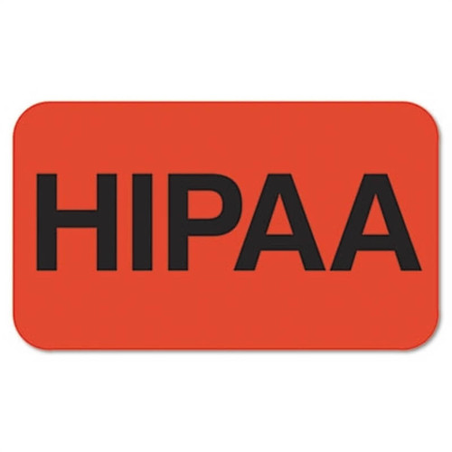 HIPAA Compliant Labels, HIPAA, 1-1/2 x 7/8, Red/Black, 250/Roll