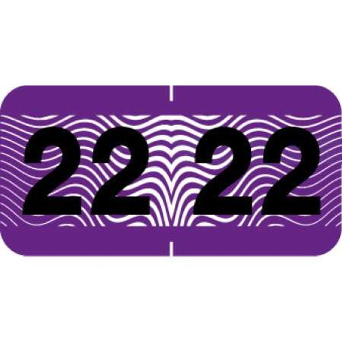 Control-O-Fax Compatible Year Labels, 2022, Purple, 3/4 x 1-1/2, 500/RL