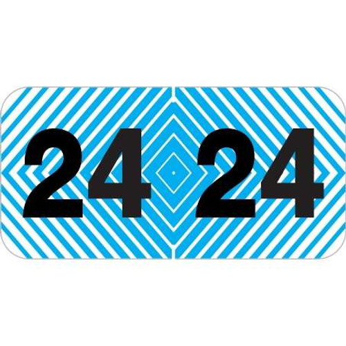 Control-O-Fax Compatible Year Labels, 2024, Blue, 3/4 x 1-1/2, 500/RL