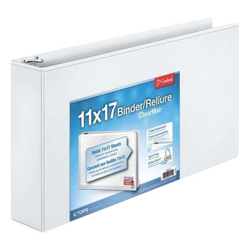 11 x 17 white ring binder with 3 inch capacity