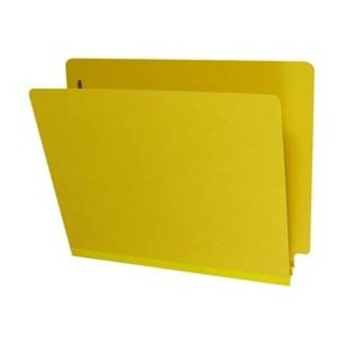 End Tab Pressboard File Folders, Letter Size, Yellow, 25/Box