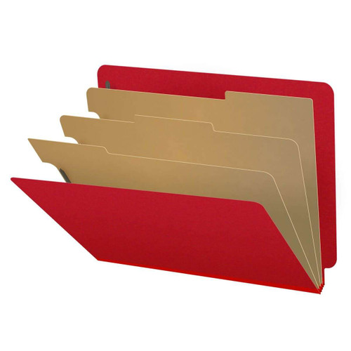 Deep Red Letter Size End Tab Pressboard Classification Folder (DV-S43-38-3DRED)