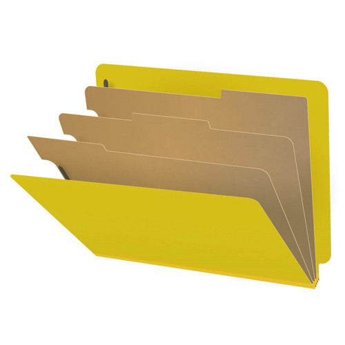 Yellow Letter Size End Tab Pressboard Classification Folder (DV-S43-38-3YLW)