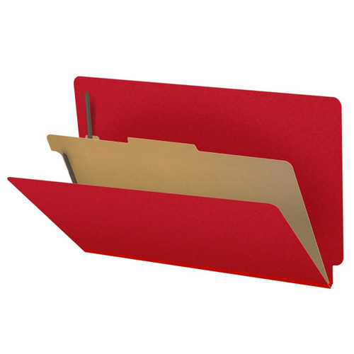 Deep Red Legal Size End Tab Pressboard Classification Folder (DV-S52-14-3DRD)