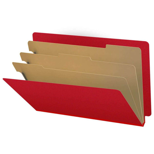 Deep Red Legal Size End Tab Pressboard Classification Folder (DV-S53-38-3DRD)
