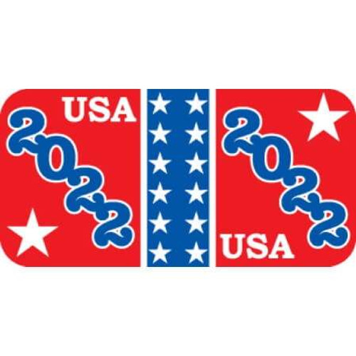 Patriot Year Labels, 2022, Red/Blue, 3/4 x 1-1/2, 500/RL