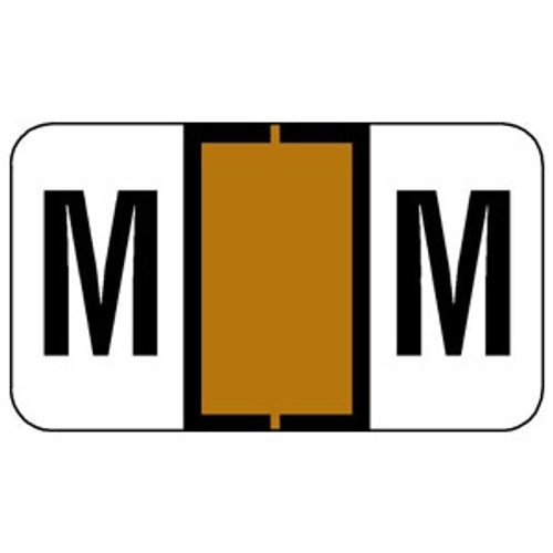 Jeter Alpha Labels 0200 Series Letter M Brown (JAAM-M)