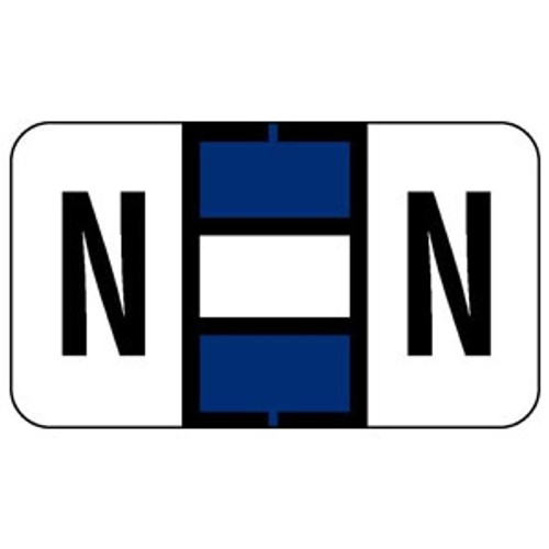 Jeter Alpha Labels 0200 Series Letter N Dark Blue (JAAM-N)