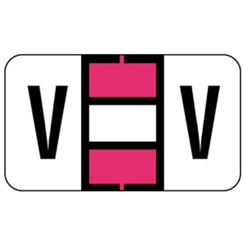 Jeter Alpha Labels 0200 Series Letter V Pink (JAAM-V)