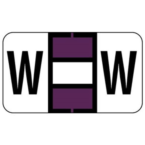 Jeter Alpha Labels 0200 Series Letter W Purple (JAAM-W)