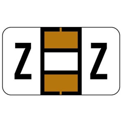 Jeter Alpha Labels 0200 Series Letter Z Brown (JAAM-Z)