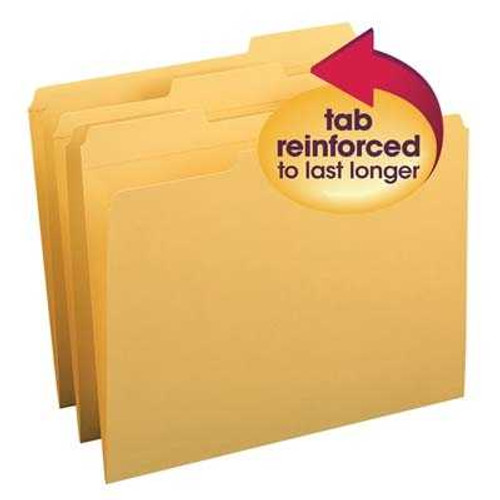 Smead File Folder, Reinforced 1/3-Cut Tab, Letter, Goldenrod (12234)
