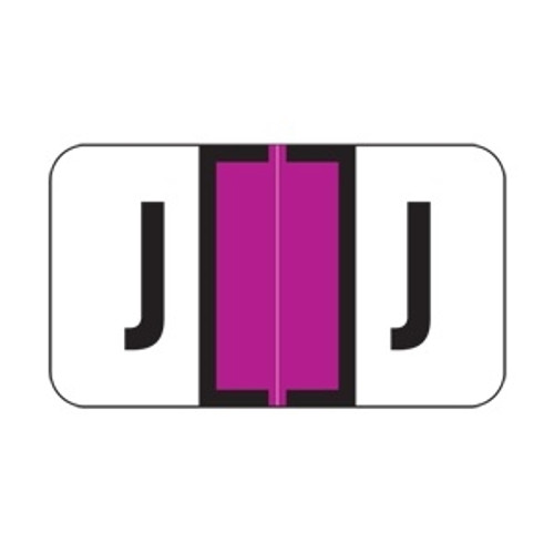 Jeter Alpha Labels, 2800-Series, 15/16 H x 1 5/8 W, Letter J, Purple, 500/Roll, JEAM-J