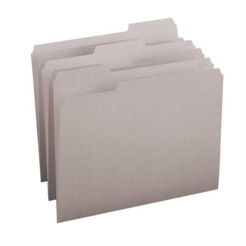 Smead File Folder, 1/3-Cut Tab, Letter Size, Gray, 100/Box (12343)