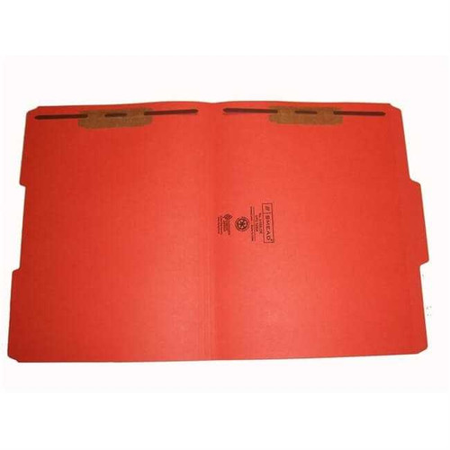 Smead 12534-F13 Colored Fastener Folders, Letter Size, 1/3-Cut Reinforced, Fasteners Pos 1/3, 11pt Orange, 50/Box