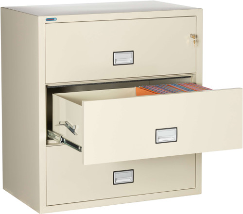 Phoenix Lateral Fireproof File Cabinets, 3-Drawer, 38" Wide (Letter)