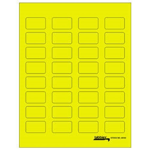 Tabbies Labels-U-Create Blank Labels, 7/8 H x 1 1/2 W, Fluorescent Yellow, 320/Pack