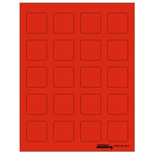 Tabbies Labels-U-Create Laser Labels, 1-1/2" x 1-1/2", Fluorescent Red, 200/Pk