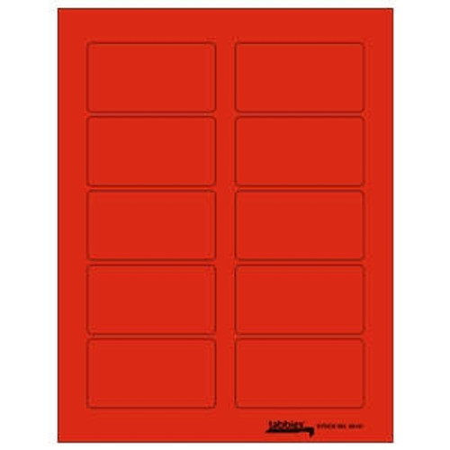Tabbies Labels-U-Create Laser Labels, 3-1/4" x 1-3/4", Fluorescent Red, 100/Pk