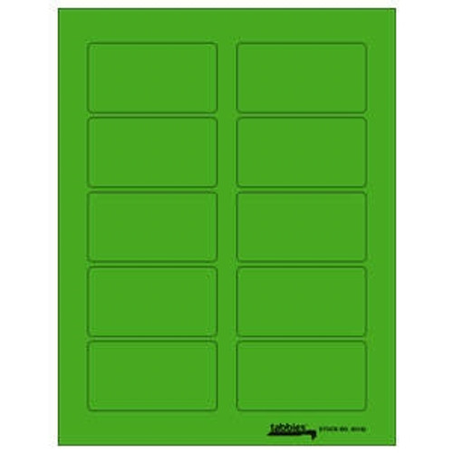 Tabbies Labels-U-Create Laser Labels, 3-1/4" x 1-3/4", Fluorescent Green, 100/Pk