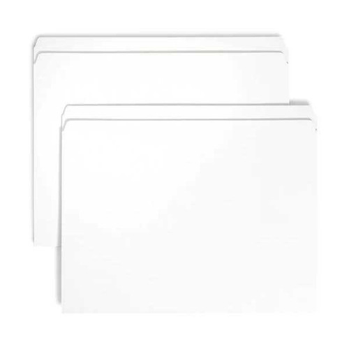 Smead File Folder, Reinforced Straight-Cut Tab, Letter, White (12810)