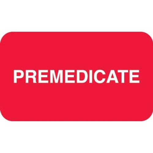 Medical Chart Labels, Premedicate, 1-1/2 x 7/8, Red/White, 250/Roll (MAP2490)