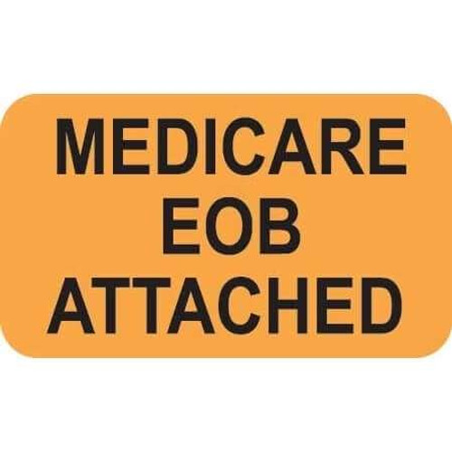 Insurance Labels, Medicare EOB Attached, 1-1/2 x 7/8, Fl. Orange, 250/Roll (MAP2690)
