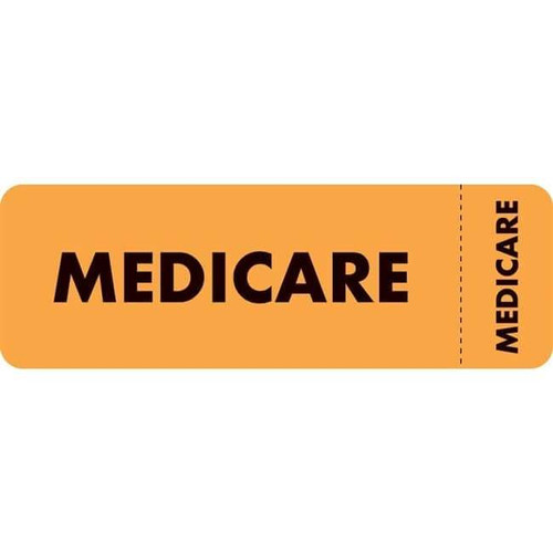 Insurance Labels, Medicare, 1 x 3, Fl. Orange, 250/Roll (MAP3080)