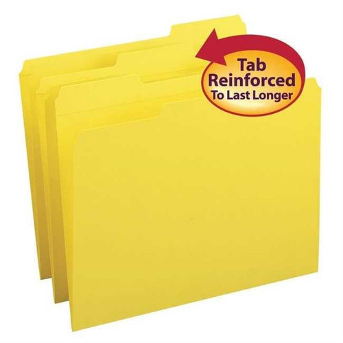 Smead File Folder, 1/3-Cut Tab, Letter Size, Yellow, 100/Bx (12934)