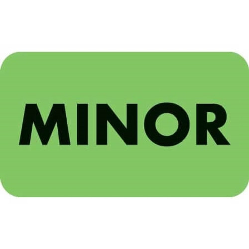 Medical Chart Labels, Minor, 1-1/2 x 7/8, Fl. Green, 250/Roll (MAP3550)