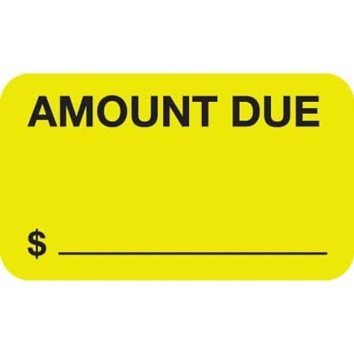 Medical Billing Labels, Amount Due, 1-1/2 x 7/8, Chartreuse, 250/Roll (MAP4710)