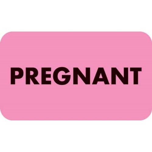 Medical Chart Labels, Pregnant, 1-1/2 x 7/8, Fl. Pink, 250/Roll (MAP5010)
