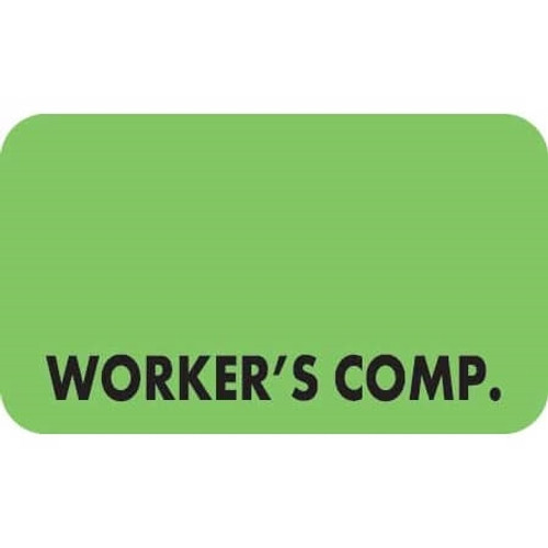 Insurance Labels, Worker's Comp, 1-1/2 x 7/8, Fl. Green, 250/Roll (MAP5310)