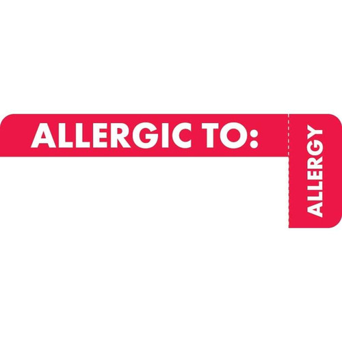 Allergy Labels, Allergic To, 3 x 1, White/Red, 250/RL (MAP6430)