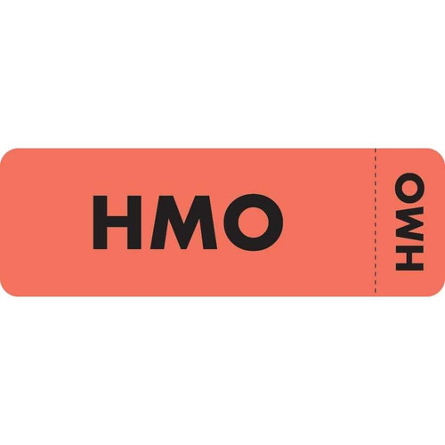 Insurance Labels, HMO, 3 x 1, Fl. Red, 250/Roll (MAP6450)