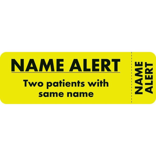 Chart Labels, Name Alert, 1 x 3, Chartreuse, 250/Roll (MAP6470)