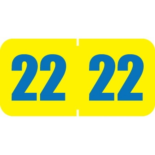 POS Year Labels, 2022, Yellow, 1-1/2 x 3/4 (PBYV-22)