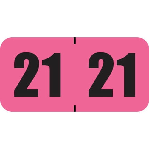 POS Year Labels, 2021, Pink, 3/4 x 1 1/2 (PRYM-21)