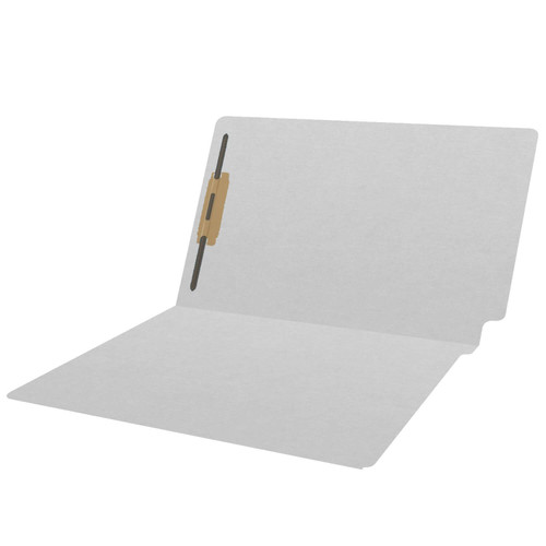 Colored Folders, End Tab, Legal Size, 3/4" Expansion, Fastener Position 1, 14pt Gray, 50/Box