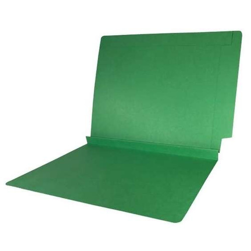 Colored End Tab Folders, 1-1/2 Expansion, Letter Size, Green, 50/Bx