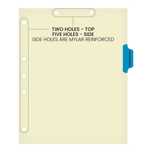 Chart Dividers, Side Tab, Position 3, Operative Reports, Blue, 100/Box
