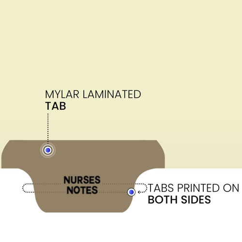 Chart Dividers, Bottom Tab, Position 4, Nurses Notes, Gray, 100/Box