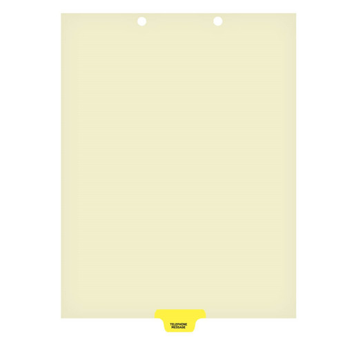 Chart Dividers, Bottom Tab, Position 5, Telephone Message, Lt Yellow, 100/Box