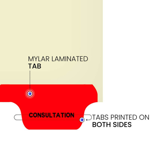 Chart Dividers, Bottom Tab, Position 6, Consultation, Red, 100/Box