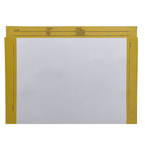 Colored Border File Jackets, 11 3/4 x 8 3/4, Open Top, 28# Stock, Goldenrod, 100/Box (S-09656-GLD)