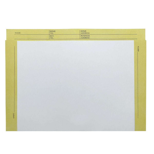 Colored Border File Jackets, 11 3/4 x 8 3/4, Open Top, 28# Stock, Yellow, 100/Box (S-09656-YLW)