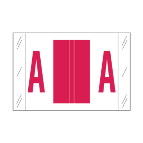 Tab Alpha Code Labels Letter A Red 14101