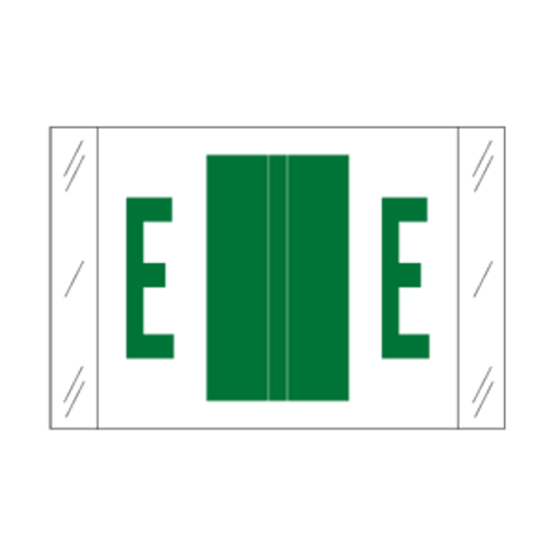 Tab Alpha Code Labels Letter E Dark Green 14105