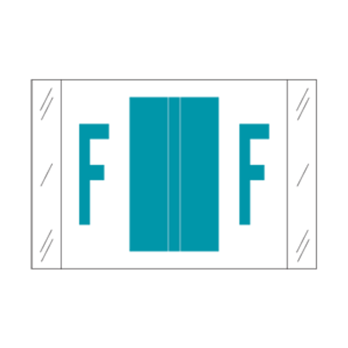 Tab Alpha Code Labels Letter F Blue 14106